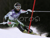 Sanni Leinonen of Finland skiing in first run of Women Alpine skiing slalom FIS World Cup in Kranjska Gora, Slovenia. Golden Fox trophy was held in on 7th of January 2007 in in Kranjska Gora, Slovenia, as replacement for Maribor, Slovenia, where organizers couldnt prepare track due high temperatures.
