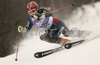 Kaylin L Richardson of USA skiing in second run of Women Alpine skiing slalom FIS World Cup in Kranjska Gora, Slovenia. Golden Fox trophy was held in on 7th of January 2007 in in Kranjska Gora, Slovenia, as replacement for Maribor, Slovenia, where organizers couldnt prepare track due high temperatures.
