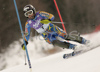 Therese Borssen of Sweden skiing in second run of Women Alpine skiing slalom FIS World Cup in Kranjska Gora, Slovenia. Golden Fox trophy was held in on 7th of January 2007 in in Kranjska Gora, Slovenia, as replacement for Maribor, Slovenia, where organizers couldnt prepare track due high temperatures.
