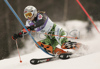 Tanja Poutiainen of Finland skiing in second run of Women Alpine skiing slalom FIS World Cup in Kranjska Gora, Slovenia. Golden Fox trophy was held in on 7th of January 2007 in in Kranjska Gora, Slovenia, as replacement for Maribor, Slovenia, where organizers couldnt prepare track due high temperatures.
