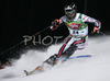 Pierrick Bourgeat of France skiing in first run of Men Alpine skiing slalom FIS World Cup in Schladming, Austria. Men slalom FIS Alpine skiing World Cup was held on 30th of January 2007 in Schladming, Austria.
