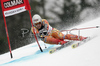 Francois Bourque of Canada skiing in first run of Men Alpine skiing giant slalom FIS World Cup in Kranjska Gora, Slovenia. Men giant slalom FIS Alpine skiing World Cup was held on 3rd of March 2007 in Kranjska Gora, Slovenia.
