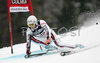 Steve Missillier of France skiing in first run of Men Alpine skiing giant slalom FIS World Cup in Kranjska Gora, Slovenia. Men giant slalom FIS Alpine skiing World Cup was held on 3rd of March 2007 in Kranjska Gora, Slovenia.
