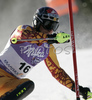 Michael Janyk of Canada skiing in first run of Men Alpine skiing slalom FIS World Cup in Kranjska Gora, Slovenia. Men slalom FIS Alpine skiing World Cup was held on 4th of March 2007 in Kranjska Gora, Slovenia.
