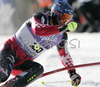 Ivica Kostelic of Croatia skiing in first run of Men Alpine skiing slalom FIS World Cup in Kranjska Gora, Slovenia. Men slalom FIS Alpine skiing World Cup was held on 4th of March 2007 in Kranjska Gora, Slovenia.
