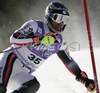 Gaetan Llorach of France skiing in first run of Men Alpine skiing slalom FIS World Cup in Kranjska Gora, Slovenia. Men slalom FIS Alpine skiing World Cup was held on 4th of March 2007 in Kranjska Gora, Slovenia.
