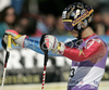 Akira Sasaki of Japan celebrating his success in Men slalom FIS Alpine skiing World Cup race in Kranjska Gora, Slovenia. Men slalom FIS Alpine skiing World Cup race was held in Kranjska Gora, Slovenia on 4th of March 2007.
