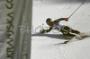 Ted Ligety of USA falling just 2 gates before finish of second run of Men slalom FIS Alpine skiing World Cup race in Kranjska Gora, Slovenia. Men slalom FIS Alpine skiing World Cup race was held in Kranjska Gora, Slovenia on 4th of March 2007.
