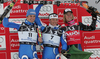 Winner Massimiliano Blardone of Italy (M), second placed Manfred Moelgg of Italy (L) and third placed Ted Ligety of USA (R) celebrating their medals won in men giant slalom race of Audi FIS Men Alpine skiing World Cup 2008. Giant slalom race was held in Bad Kleinkirchheim, Austria on 8th of December 2007.
