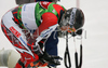 Kalle Palander of Finland after his fall in first run of men slalom race of Audi FIS Men Alpine skiing World Cup 2008. Slalom race was held in Bad Kleinkirchheim, Austria on 9th of December 2007.
