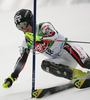 Julien Lizeroux of France skiing in first run of men slalom race of Audi FIS Men Alpine skiing World Cup 2008. Slalom race was held in Bad Kleinkirchheim, Austria on 9th of December 2007.
