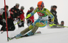 Bernard Vajdic of Slovenia skiing in first run of men slalom race of Audi FIS Men Alpine skiing World Cup 2008. Slalom race was held in Bad Kleinkirchheim, Austria on 9th of December 2007.

