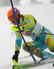 Bernard Vajdic of Slovenia skiing in first run of men slalom race of Audi FIS Men Alpine skiing World Cup 2008. Slalom race was held in Bad Kleinkirchheim, Austria on 9th of December 2007.
