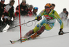 Mitja Valencic of Slovenia skiing in first run of men slalom race of Audi FIS Men Alpine skiing World Cup 2008. Slalom race was held in Bad Kleinkirchheim, Austria on 9th of December 2007.
