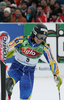 Second placed Jens Byggmark of Sweden celebrating in finish area after finishing second run of men slalom race of Audi FIS Men Alpine skiing World Cup 2008. Slalom race was held in Bad Kleinkirchheim, Austria on 9th of December 2007.
