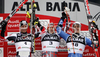 Second placed Benjamin Raich of Austria (L), winner Kalle Palander of Finland (M) and third placed Marc Berthod of Switzerland (R) celebrate their medals won in ski World cup Giant Slalom race in Alta Badia, Italy. Giant slalom World cup race was held in Alta Badia, Italy, on 16th of December 2007.
