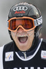 Kalle Palander of Finland celebrates after winning the mens ski World Cup Giant Slalom race in Alta Badia, Italy. Giant slalom World cup race was held in Alta Badia, Italy, on 16th of December 2007.
