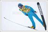 World cup winner Janne Ahonen of Finland is flying through the air on FIS World Cup Ski Jumping in Planica, Slovenia.
