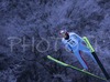 Winner Gregor Schlierenzauner of Austria soars through the air during Individual ski jumping race of FIS Nordic Junior Ski World Championships, which was held in Kranj, Slovenia. Race was won by Gregor Schlierenzauner of Austria, Jurij Tepes of Slovenia placed second, while Andrea Morassi of Italy placed third.

