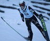 Jernej Kosnjek of Slovenia soars through the air during Individual ski jumping race of FIS Nordic Junior Ski World Championships, which was held in Kranj, Slovenia. Race was won by Gregor Schlierenzauner of Austria, Jurij Tepes of Slovenia placed second, while Andrea Morassi of Italy placed third.
