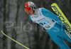 Kenshiro Ito of Japan soars through the air during Junior ski jumping team race of FIS Nordic Junior Ski World Championships. Race was won by Austria, Slovenia placed second, while Japan finished third.
