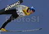 Matti Hautamaeki of Finland soars through the air during qualification jump for Saturdays e.on Ruhrgas FIS Ski Jumping World Cup finals. Qualifications were held in Planica, Slovenia on 17.March 2006. 15 best placed ski jumpers in World Cup are automaticaly qualified for competition while next 25 ski jumpers needs to qualify for main competition through qualification jump.
