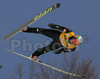 Current leader in World Cup Jakub Janda of Czech soars through the air during qualification jump for Saturdays e.on Ruhrgas FIS Ski Jumping World Cup finals. Qualifications were held in Planica, Slovenia on 17.March 2006. 15 best placed ski jumpers in World Cup are automaticaly qualified for competition while next 25 ski jumpers needs to qualify for main competition through qualification jump.
