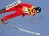Emmanuel Chedal of France soars through the air during e.on Ruhrgas FIS Ski Jumping World Cup finals. First race of FIS Ski Jumping World Cup finals was held in Planica, Slovenia on 18.March 2006.
