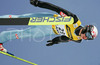 Lars Bystoel of Norway soars through the air during e.on Ruhrgas FIS Ski Jumping World Cup finals. First race of FIS Ski Jumping World Cup finals was held in Planica, Slovenia on 18.March 2006.
