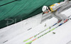 Prejumper on inrun of ski jumping hill in Planica, Slovenia during trial round of e.on Ruhrgas FIS Ski Jumping World Cup finals. First race of FIS Ski Jumping World Cup finals was held in Planica, Slovenia on 18.March 2006.
