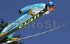 Janne Happonen of Finland soars through the air during last race of e.on Ruhrgas FIS Ski Jumping World Cup finals. Last race of e.on Ruhrgas FIS Ski Jumping World Cup was held in Planica, Slovenia on 19.March 2006.
