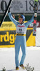 Winner Janne Happonen of Finland celebrating his victory after second jump of last race of e.on Ruhrgas FIS Ski Jumping World Cup finals. Last race of e.on Ruhrgas FIS Ski Jumping World Cup was held in Planica, Slovenia on 19.March 2006.
