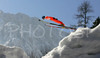Matti Hautamaeki of Finland soars through the air during trial jump for last race of e.on Ruhrgas FIS Ski Jumping World Cup finals. Last race of e.on Ruhrgas FIS Ski Jumping World Cup was held in Planica, Slovenia on 19.March 2006.
