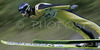 Martin Hoellwarth of Austria soars through the air during qualification jump for tomorrows Summer FIS Grand Prix in ski jumping Kranj 2006. Qualifications were held in Ski jumping center in Kranj, Slovenia on 1. September 2006. First 50 ski jumpers qualified for tomorrow Summer FIS Grand Prix in ski jumping Kranj 2006, which will be held in Kranj, Slovenia on 2. September 2006.
