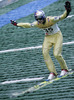 Two time Olympic champion from Torino 2006 Thomas Morgenstern of Austria lands during qualification jump for tomorrows Summer FIS Grand Prix in ski jumping Kranj 2006. Qualifications were held in Ski jumping center in Kranj, Slovenia on 1. September 2006. First 50 ski jumpers qualified for tomorrow Summer FIS Grand Prix in ski jumping Kranj 2006, which will be held in Kranj, Slovenia on 2. September 2006.
