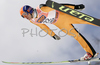 Sevoie Vincent Descombes of France soars through the air in qualifications for first day of ski flying on FIS Ski jumping World Cup finals in Planica, Slovenia. FIS Ski jumping World Cup finals in Planica was held between 22nd and 25th of March 2007 in Planica, Slovenia. First competition day of ski flying was held in Planica on 23rd of March 2007.
