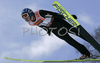 Veli-Matti Lindstroem of Finland soars through the air in qualifications for first day of ski flying on FIS Ski jumping World Cup finals in Planica, Slovenia. FIS Ski jumping World Cup finals in Planica was held between 22nd and 25th of March 2007 in Planica, Slovenia. First competition day of ski flying was held in Planica on 23rd of March 2007.
