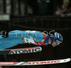 Janne Ahonen of Finland soars through the air in first round of second day of ski flying on FIS Ski jumping World Cup finals in Planica, Slovenia. FIS Ski jumping World Cup finals in Planica was held between 22nd and 25th of March 2007 in Planica, Slovenia. Second competition day of ski flying was held in Planica on 24rd of March 2007.
