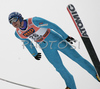 Janne Ahonen of Finland soars through the air in last last competition of ski flying on FIS Ski jumping World Cup finals in Planica, Slovenia. FIS Ski jumping World Cup finals in Planica was held between 22nd and 25th of March 2007 in Planica, Slovenia. Last competition of ski flying had due bad weather and hard snowfall only one serie and was held in Planica on 25rd of March 2007.
