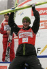 Winner Adam Malysz of Poland celebrating his victory in last day of ski flying on FIS Ski jumping World Cup finals in Planica, Slovenia. FIS Ski jumping World Cup finals in Planica was held between 22nd and 25th of March 2007 in Planica, Slovenia. Last competition of ski flying was held in Planica on 25rd of March 2007.
