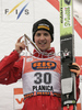 Third placed Simon Ammann of Switzerland celebrating his overall third place after last day of ski flying on FIS Ski jumping World Cup finals in Planica, Slovenia. FIS Ski jumping World Cup finals in Planica was held between 22nd and 25th of March 2007 in Planica, Slovenia. Last competition of ski flying was held in Planica on 25rd of March 2007.
