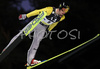 Joerg Ritzerfeld of Germany soars through the air during FIS Ski jumping World Cup race in Villach, Austria. First of two ski jumping World Cup races in Villach, Austria was held on 13th of December 2007, as substitute race for canceled race in Kranj, Slovenia
