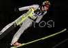 Harri Olli of Finland soars through the air during FIS Ski jumping World Cup race in Villach, Austria. First of two ski jumping World Cup races in Villach, Austria was held on 13th of December 2007, as substitute race for canceled race in Kranj, Slovenia
