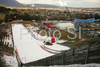 Wind is blowing around 90m ski jumping hill in Villach, Austria. To strong wind forced jury to cancel qualifications for second race of FIS Ski jumping World Cup in Villach, Austria. FIS Ski jumping World Cup race was held in Villach, Austria, on 14th of December 2007.
