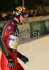 Janne Ahonen of Finland reacts after second jump of second race of FIS Ski jumping World Cup in Villach, Austria. FIS Ski jumping World Cup race was held in Villach, Austria, on 14th of December 2007.
