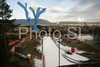 Wind is blowing around 90m ski jumping hill in Villach, Austria. To strong wind forced jury to cancel qualifications for second race of FIS Ski jumping World Cup in Villach, Austria. FIS Ski jumping World Cup race was held in Villach, Austria, on 14th of December 2007.
