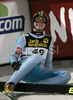 Janne Happonen of Finland falling after stopping after his second jump in last race of Four Hill ski jumping tournament 2008 in Bischofshofen, Austria. Last race of 4 Hill ski jumping tournament 2008 was held in Bischofshofen, Austria on 6th of January 2008.
