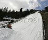 Warm spring weather with temperatures around +10 degrees Celsius, made conditions for right preparation of Planica ski flying hill extremely hard. Workers are doing their best to prepare ski flying hill in Planica, Slovenia for finals of FIS Ski jumping World Cup, which will be held in Planica, Slovenia between 22nd and 25th of March 2007.
