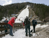Warm spring weather with temperatures around +10 degrees Celsius, made conditions for right preparation of Planica ski flying hill extremely hard. Workers are doing their best to prepare ski flying hill in Planica, Slovenia for finals of FIS Ski jumping World Cup, which will be held in Planica, Slovenia between 22nd and 25th of March 2007.

