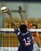  during match of 3rd round of Indesit European Champions League between ACH Volley, Bled, Slovenia and Paris Volley, France. Match was played in Tivoli arena, Ljubljana, Slovenia on 12th of December 2007. 

